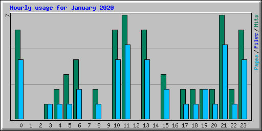 Hourly usage for January 2020
